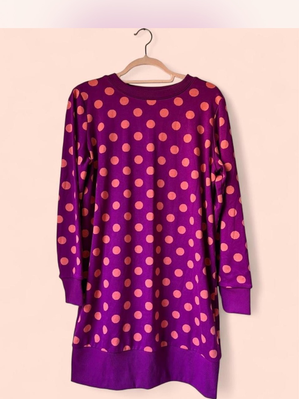 Victor Glemaud Purple and Pink Polka Dot Sweater Dress S